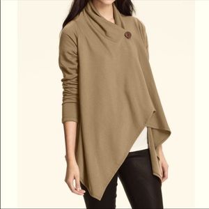Bobeau Cardigan Tan Wrap Sweater Open Front XL